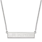 Sterling Silver Rhodium-plated NHL LogoArt Los Angeles Kings Small Bar 18 inch Necklace