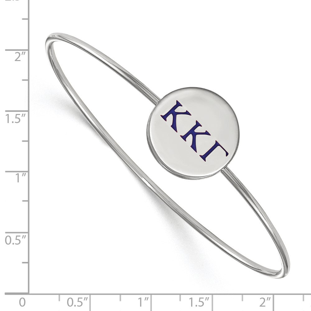 Sterling S. Rh-plated LogoArt Kappa Kappa Gamma Enameled Slip-on Bangle