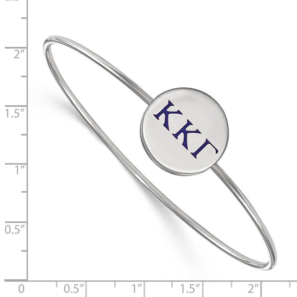 Sterling S. Rh-plated LogoArt Kappa Kappa Gamma Enameled Slip-on Bangle