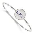 Sterling S. Rh-plated LogoArt Kappa Kappa Gamma Enameled Slip-on Bangle