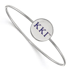 Sterling S. Rh-plated LogoArt Kappa Kappa Gamma Enameled Slip-on Bangle
