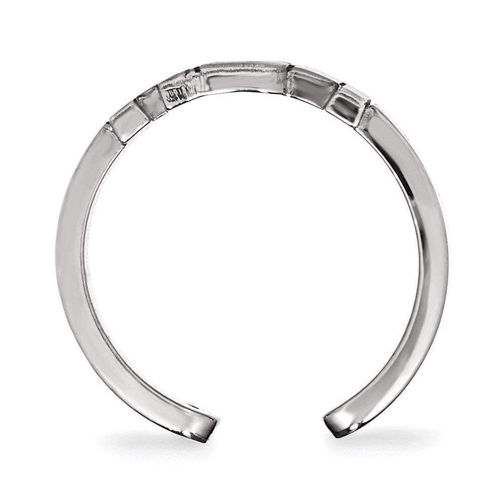 Sterling Silver Rhodium-plated LogoArt Louisiana State University L-S-U Toe Ring
