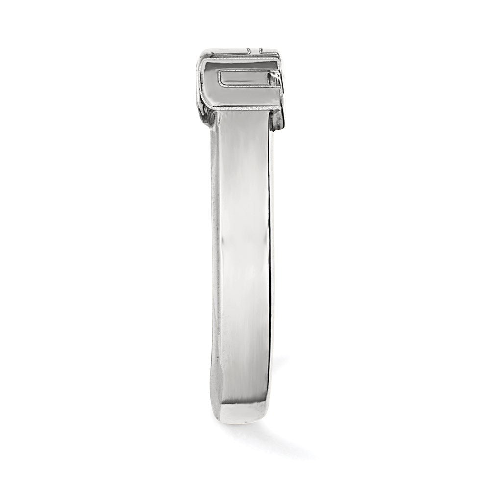 Sterling Silver Rhodium-plated LogoArt Louisiana State University L-S-U Toe Ring