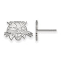 14k White Gold LogoArt Ohio University Bobcat Extra Small Post Earrings