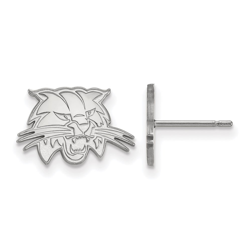 14k White Gold LogoArt Ohio University Bobcat Extra Small Post Earrings