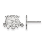 Sterling Silver Rhodium-plated LogoArt Ohio University Bobcat Extra Small Post Earrings