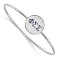 Sterling Silver Rh-plated LogoArt Phi Sigma Sigma Enameled Slip-on Bangle