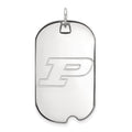Sterling Silver Rhodium-plated LogoArt Purdue University Letter P Large Dog Tag Pendant