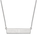 Sterling Silver Rhodium-plated NHL LogoArt Buffalo Sabres Small Bar 18 inch Necklace