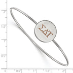 Sterling Silver Rh-plated LogoArt Sigma Delta Tau Enameled Slip-on Bangle