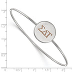 Sterling Silver Rh-plated LogoArt Sigma Delta Tau Enameled Slip-on Bangle