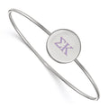 Sterling Silver Rh-plated LogoArt Sigma Kappa Enameled Slip-on Bangle