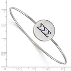 Sterling S. Rh-plated LogoArt Sigma Sigma Sigma Enameled Slip-on Bangle