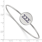 Sterling S. Rh-plated LogoArt Sigma Sigma Sigma Enameled Slip-on Bangle