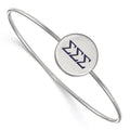 Sterling S. Rh-plated LogoArt Sigma Sigma Sigma Enameled Slip-on Bangle