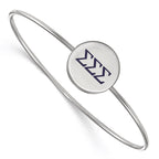 Sterling S. Rh-plated LogoArt Sigma Sigma Sigma Enameled Slip-on Bangle