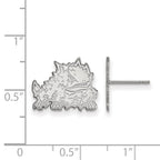 14k White Gold LogoArt Texas Christian University Horned Frog Small Post Earrings