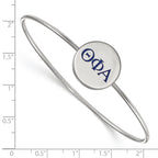 Sterling Silver Rh-plated LogoArt Theta Phi Alpha Enameled Slip-on Bangle
