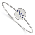 Sterling Silver Rh-plated LogoArt Theta Phi Alpha Enameled Slip-on Bangle