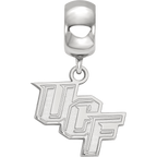 Sterling Silver Rhodium-plated LogoArt University of Central Florida U-C-F Small Dangle Bead Charm