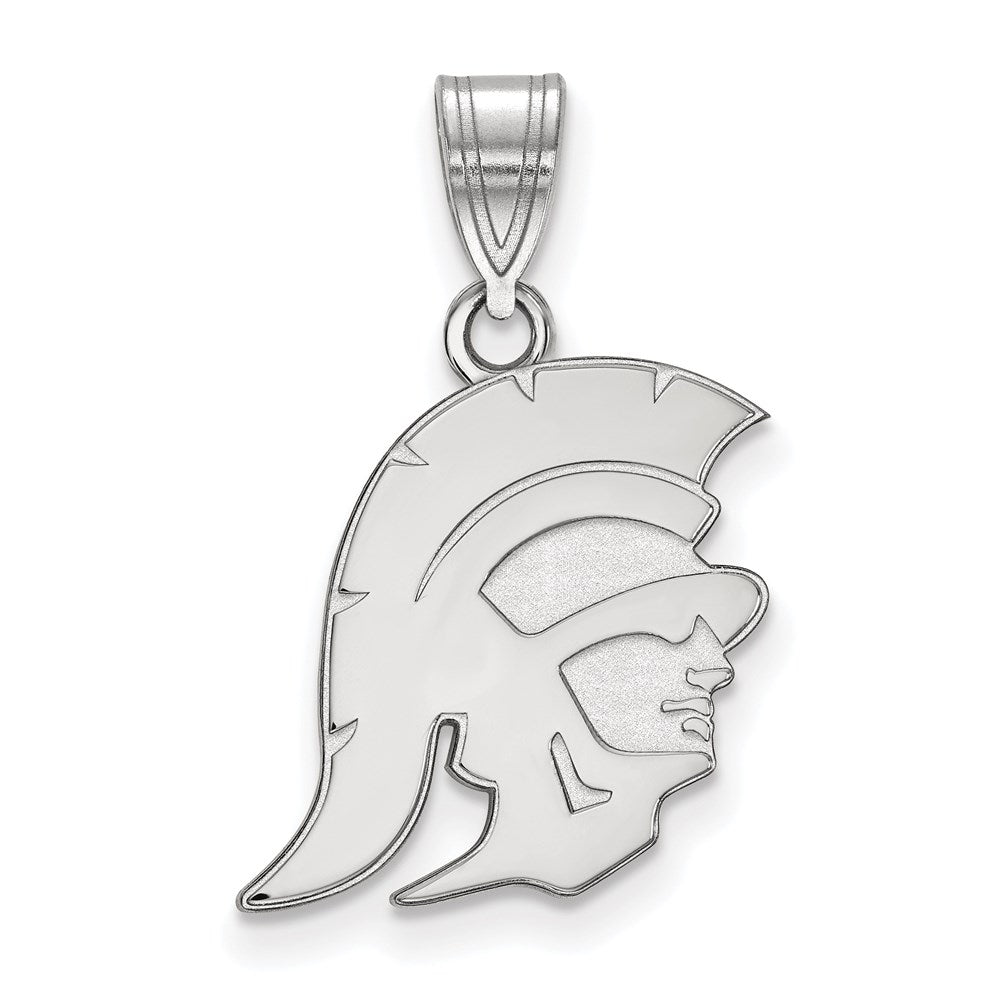 14k White Gold University of Southern California Trojan Medium Pendant