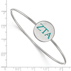 Sterling Silver Rh-plated LogoArt Zeta Tau Alpha Enameled Slip-on Bangle