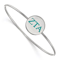 Sterling Silver Rh-plated LogoArt Zeta Tau Alpha Enameled Slip-on Bangle