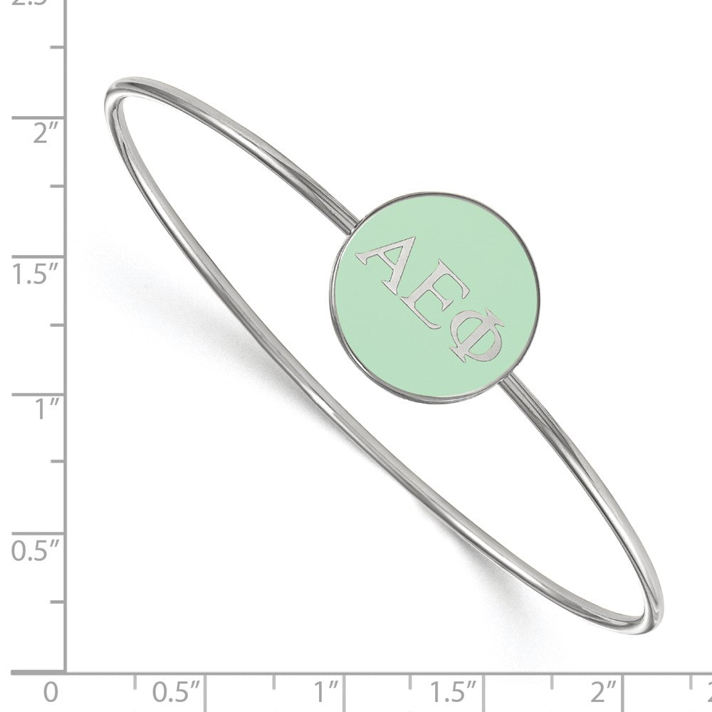 Sterling S. Rh-plated LogoArt Alpha Epsilon Phi Enameled Slip-on Bangle