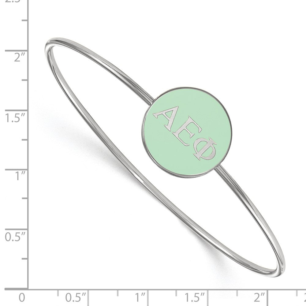Sterling S. Rh-plated LogoArt Alpha Epsilon Phi Enameled Slip-on Bangle