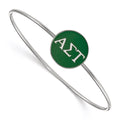 Sterling Silver Rh-plated LogoArt Alpha Sigma Tau Enameled Slip-on Bangle