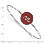 Sterling Silver Rh-plated LogoArt Alpha Phi Enameled Slip-on Bangle