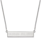Sterling Silver Rhodium-plated NHL LogoArt Colorado Avalanche Small Bar 18 inch Necklace