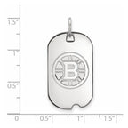 Sterling Silver Rhodium-plated NHL LogoArt Boston Bruins Small Dog Tag Pendant