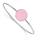 Sterling Silver Rh-plated LogoArt Delta Gamma Enameled Slip-on Bangle