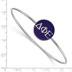Sterling S. Rh-plated LogoArt Delta Phi Epsilon Enameled Slip-on Bangle