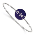 Sterling S. Rh-plated LogoArt Delta Phi Epsilon Enameled Slip-on Bangle