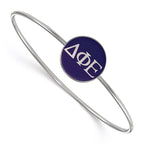 Sterling S. Rh-plated LogoArt Delta Phi Epsilon Enameled Slip-on Bangle