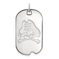 Sterling Silver Rhodium-plated LogoArt East Carolina University Pirate Large Dog Tag Pendant
