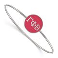 Sterling Silver Rh-plated LogoArt Gamma Phi Beta Enameled Slip-on Bangle