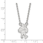 Sterling Silver Rhodium-plated LogoArt Iowa State University Cardinal Large Pendant 18 inch Necklace