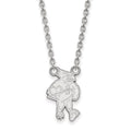 Sterling Silver Rhodium-plated LogoArt Iowa State University Cardinal Large Pendant 18 inch Necklace