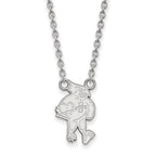 Sterling Silver Rhodium-plated LogoArt Iowa State University Cardinal Large Pendant 18 inch Necklace