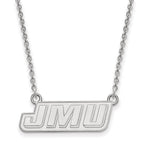 Sterling Silver Rhodium-plated LogoArt James Madison University J-M-U Small Pendant 18 inch Necklace