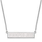 Sterling Silver Rhodium-plated NHL LogoArt Winnipeg Jets Small Bar 18 inch Necklace