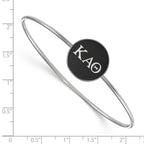 Sterling S. Rh-plated LogoArt Kappa Alpha Theta Enameled Slip-on Bangle