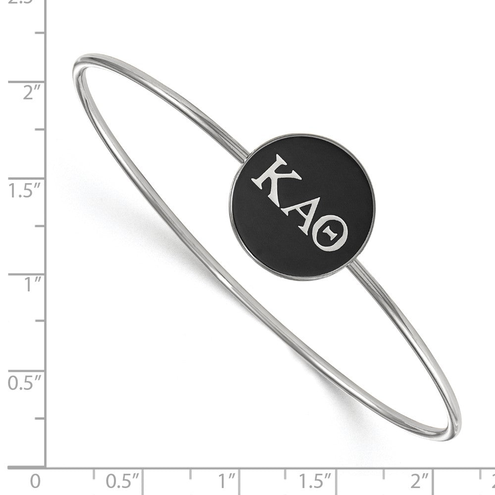 Sterling S. Rh-plated LogoArt Kappa Alpha Theta Enameled Slip-on Bangle