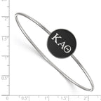Sterling S. Rh-plated LogoArt Kappa Alpha Theta Enameled Slip-on Bangle