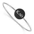Sterling S. Rh-plated LogoArt Kappa Alpha Theta Enameled Slip-on Bangle