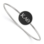 Sterling S. Rh-plated LogoArt Kappa Alpha Theta Enameled Slip-on Bangle