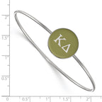 Sterling Silver Rh-plated LogoArt Kappa Delta Enameled Slip-on Bangle